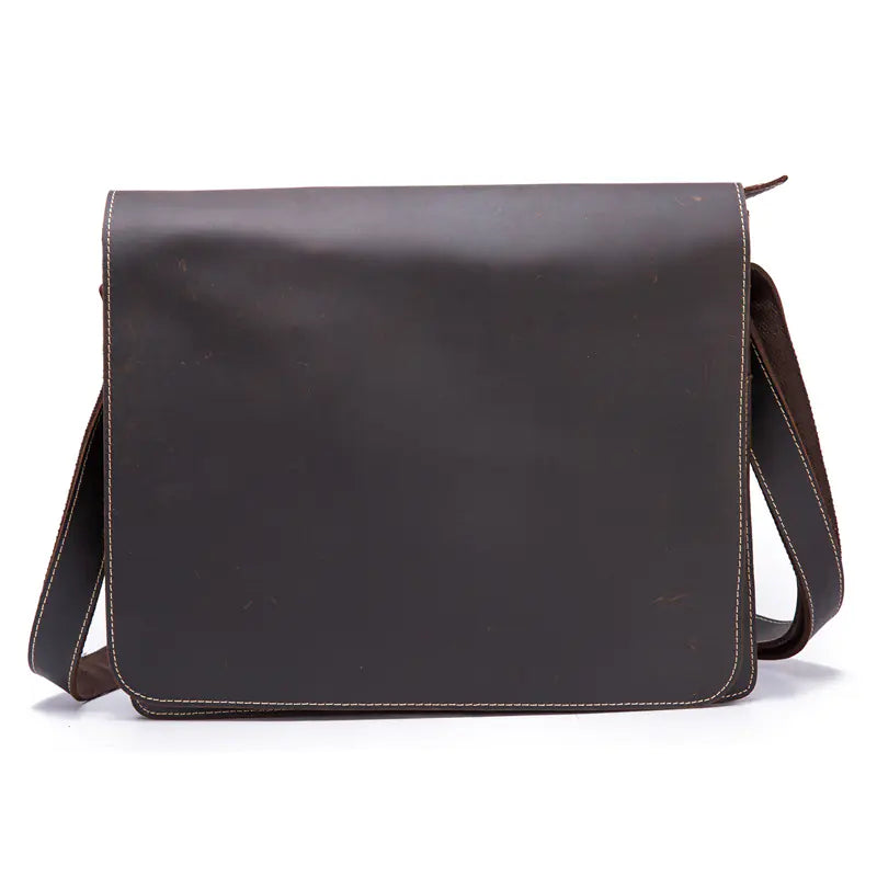 Vintage Leather Crossbody Business Bag