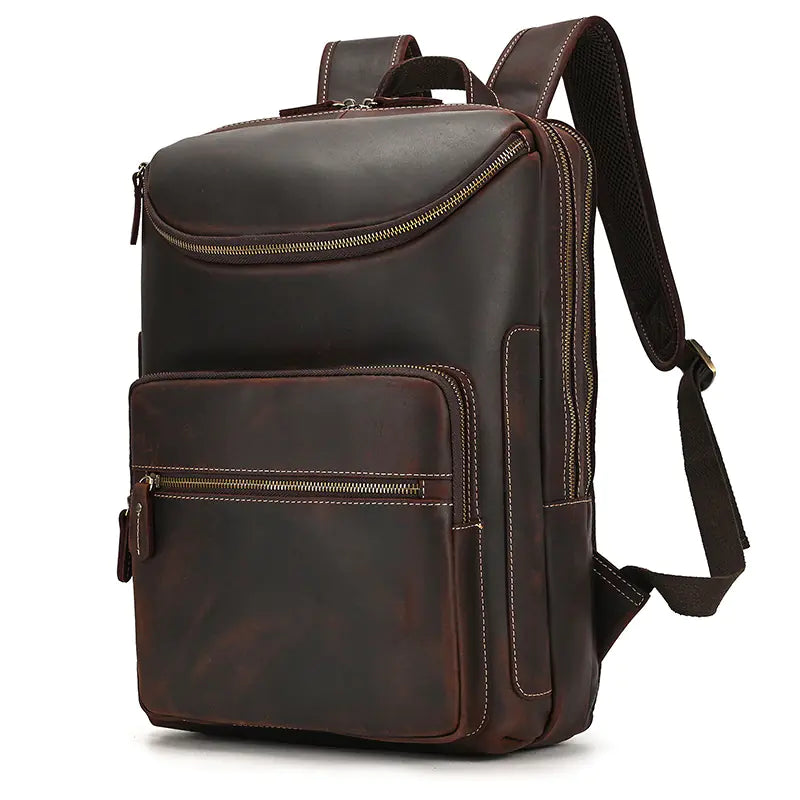 Vintage Men's Cowhide Leather Backpack