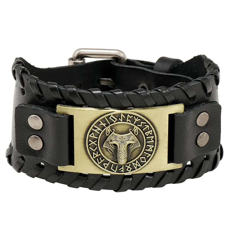 Vintage Electroplated Woven Cowhide Bracelet
