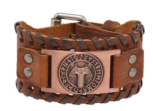 Vintage Electroplated Woven Cowhide Bracelet
